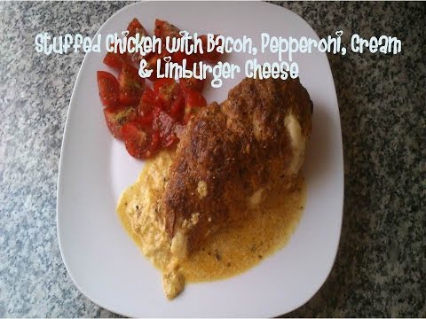 Stuffed Chicken with Bacon, Pepperoni, Cream &amp;amp; Limburger Cheese recipe