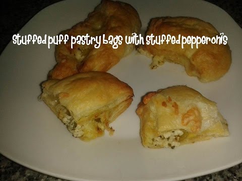 Stuffed puff pastry bags with stuffed pepperonis recipe