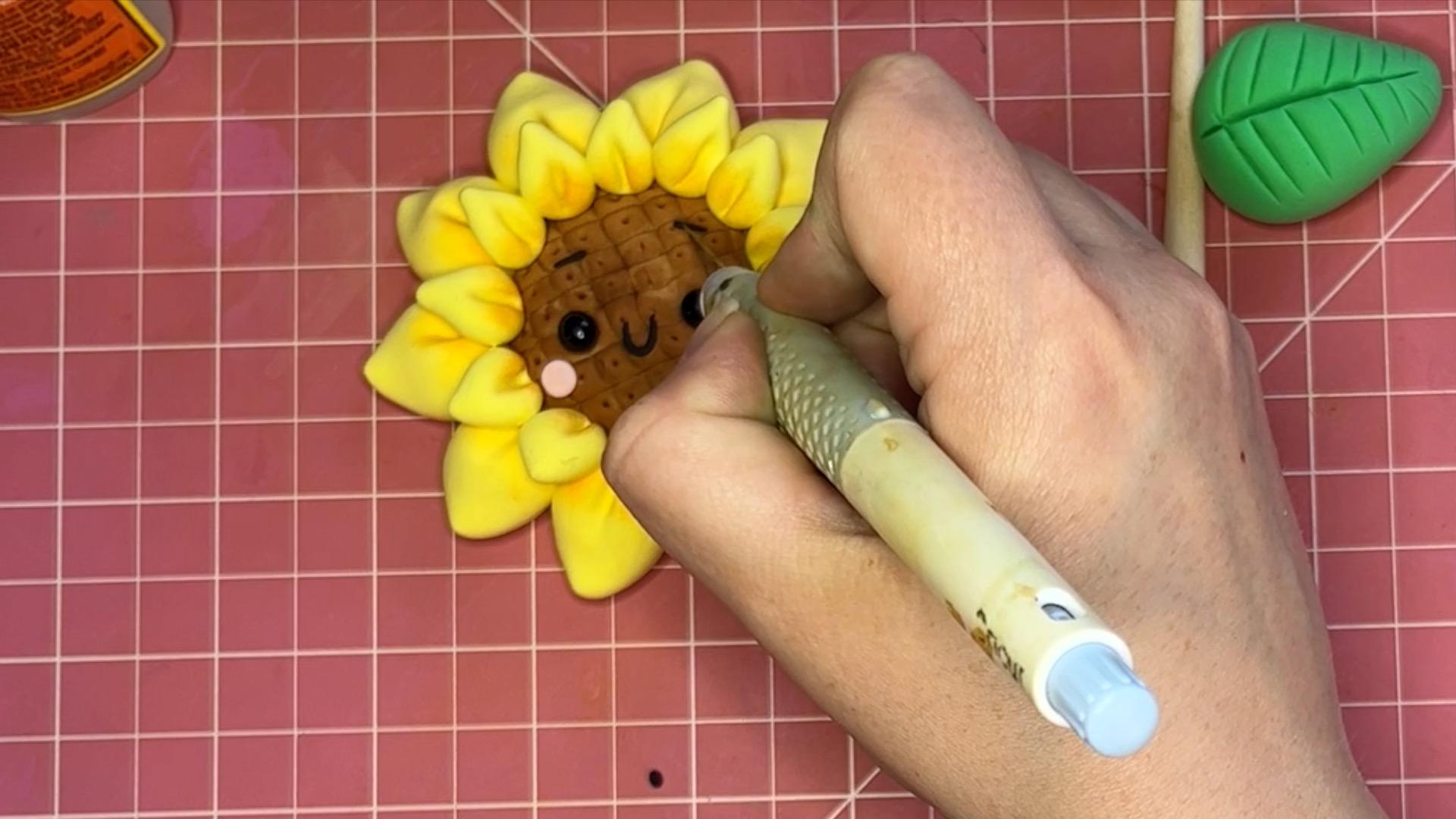 Sun Flower in process shot Humble Bees Craft tutorials eye brow.jpg