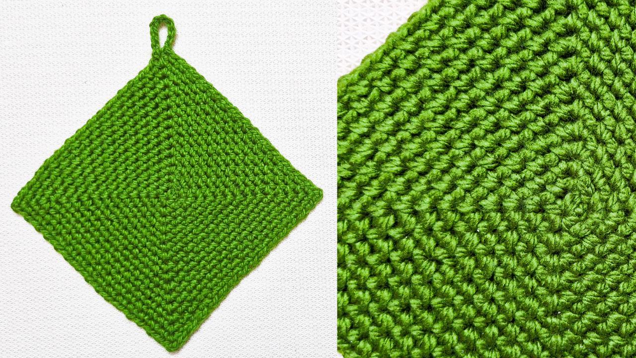 Super Easy Crochet Square Potholder In The Rounds with Moss Stitch.jpg