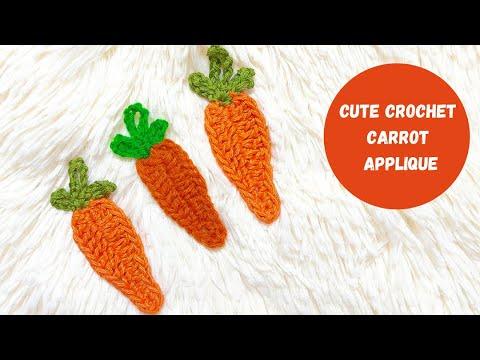 Super Easy and Cute Crochet Carrot Applique