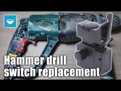 Switch replace on Parkside PBS 1100 A1 hammer drill - timelapse