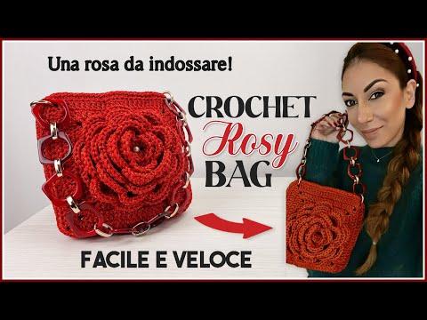 TUTORIAL BORSA UNCINETTO &quot;Rosy&quot; - CROCHET FACILE e VELOCE 🌹  @KatyHandmade