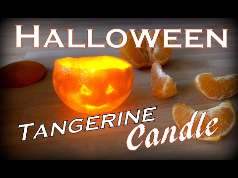 Tangerine Candle - Halloween *Life Hack*Jack O' Lantern*