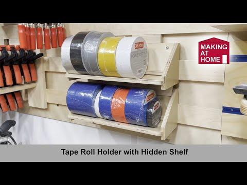 Tape Roll Holder with a Hidden Shelf