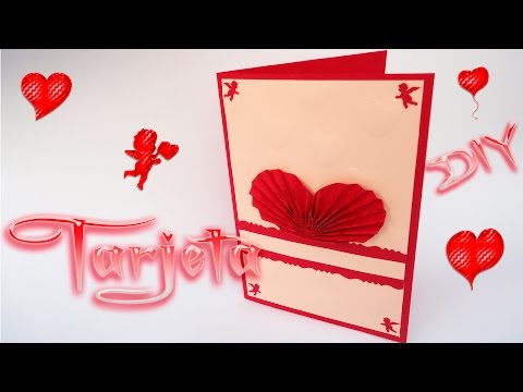 Tarjeta coraz&amp;oacute;n de acorde&amp;oacute;n para Especial San Valentin DIY / Valentine card -Craft