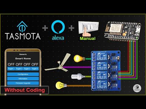 Tasmota ESP8266 NodeMCU Alexa voice control home automation system without coding | IoT Project 2021