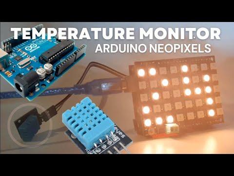 Temperature Monitor using NeoPixel Shield for Arduino &amp; DHT11