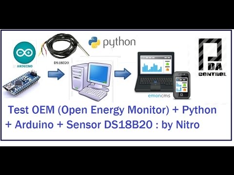 Test OEM (Open EnergyMonitor) Emoncms + Python + Arduino + Sensor DS18B20 by PDA_Control