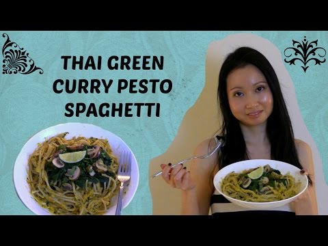 Thai Green Curry Pesto Spaghetti Recipe - Vegan &amp;amp; Gluten Free