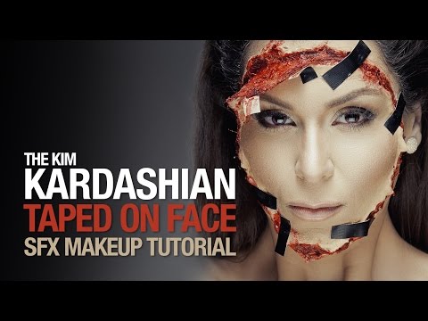 The Kim Kardashian taped on face makeup tutorial