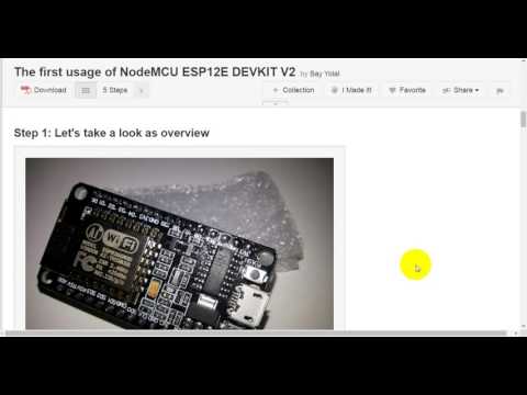 The first usage of NodeMCU ESP12E DEVKIT V2