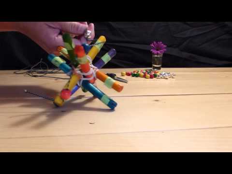 Threading the retro wooden toy