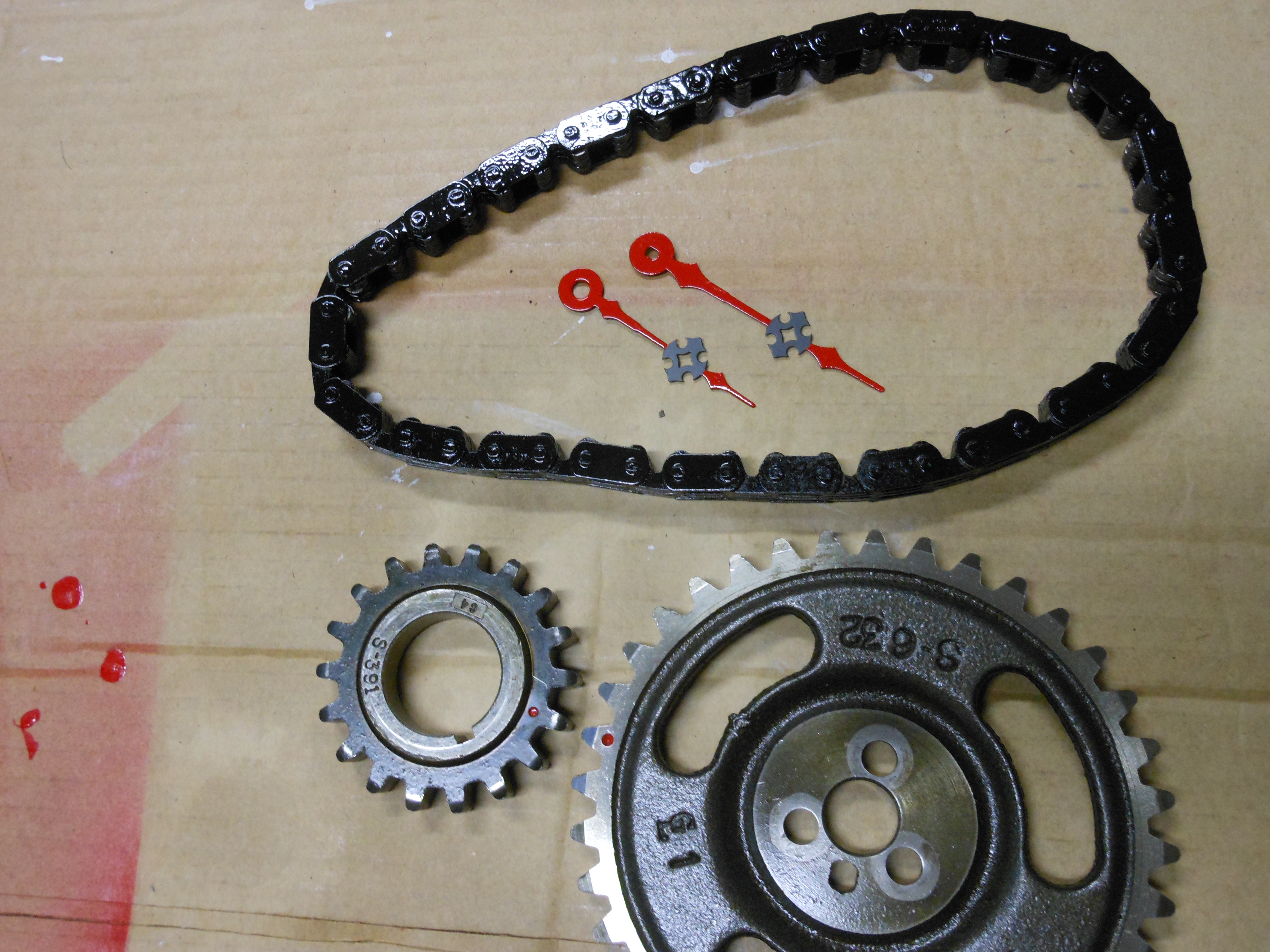 Timing gears - chain - clock hands.JPG