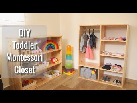 Toddler Montessori Closet // DIY woodworking kids furniture