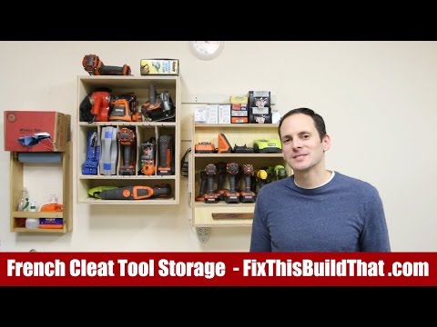 Tool Storage and Cordless Drill Cabinet with French Cleats