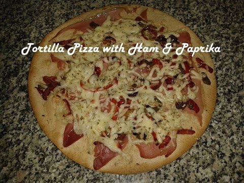 Tortilla Pizza with ham &amp;amp; paprika recipe