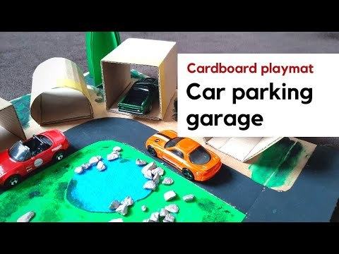 Toy car parking garage from cardboard