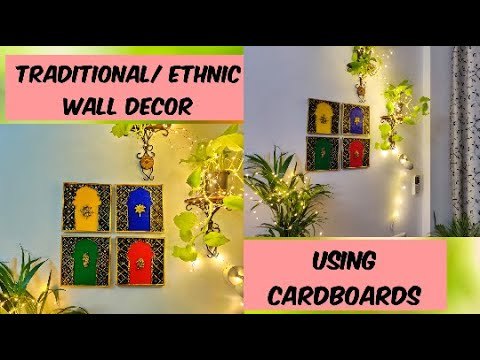 Traditional/ Ethnic Wall Decor Idea Using Cardboard | Rental Friendly Room Decor / art with dEva