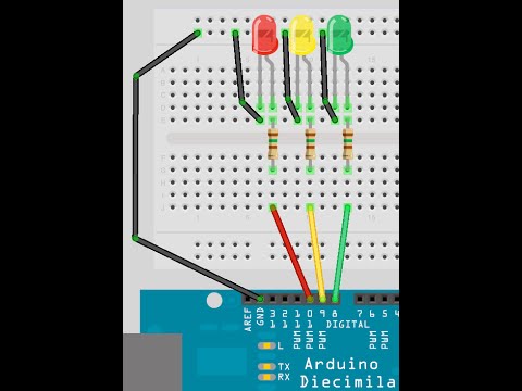 Traffic signal controlling by using Arduino program