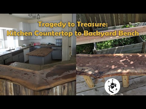 Tragedy to Treasure: Kitchen Countertop to Backyard Bench!