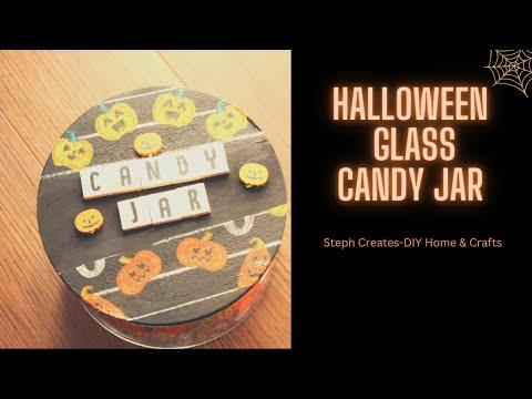 Transform A Glass Jar From Target Into A Halloween Candy Jar