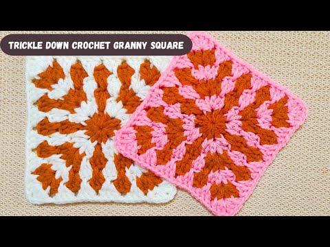 Trickle Down Crochet Granny Square Block Pattern