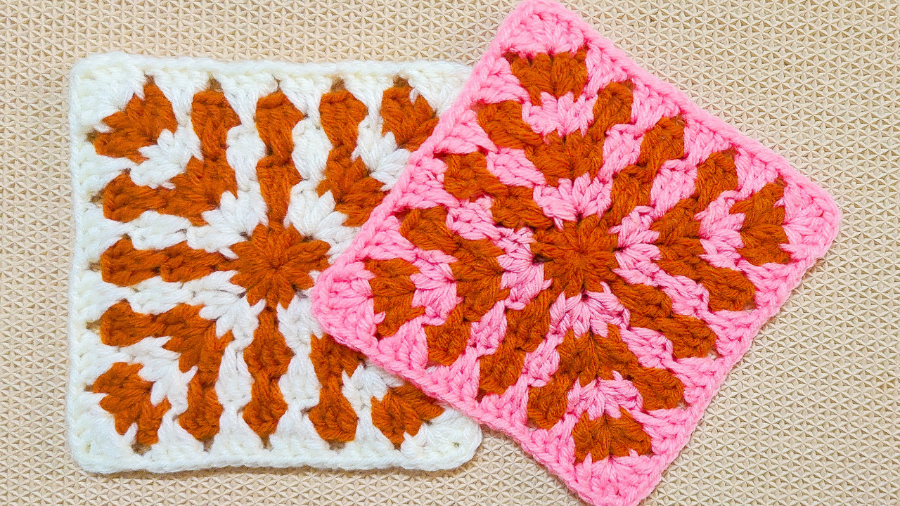 Trickle Down Crochet Granny Square Block Pattern.png