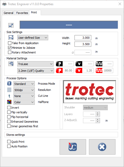 Turkey Napkin Ring - TroLase 3.2mm (JC properties screen shot settings).PNG