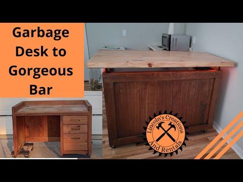 Turning a Garbage Desk Into a Stunning Bar