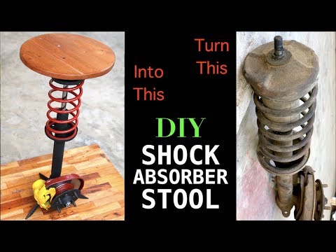 Turning a Rusted Shock Absorber into a Modern Stool