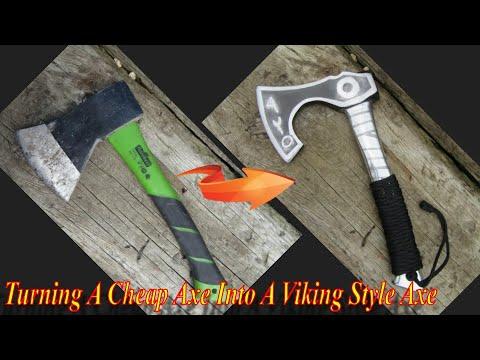 Turning a cheap axe into Viking style axe