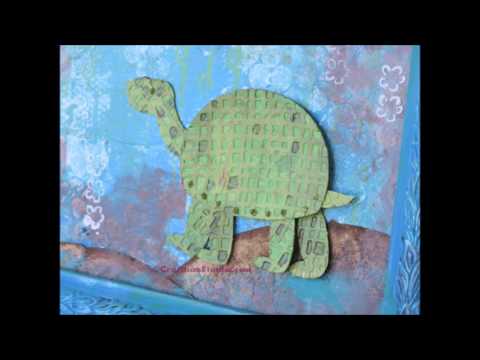 Turtle {Mixed Media} using Eye Connect Crafts Chipboard and Dylusions Paints