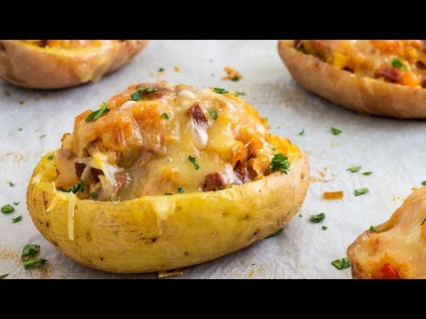 Twice Baked Potatoes with Chorizo Recipe | HappyFoods