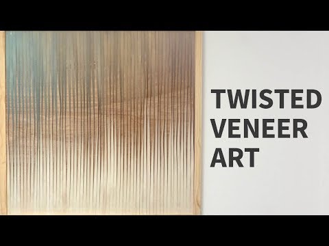 Twisted veneer wood art + how to make a frame