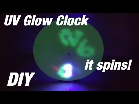 UV Glow Clock - it spins!