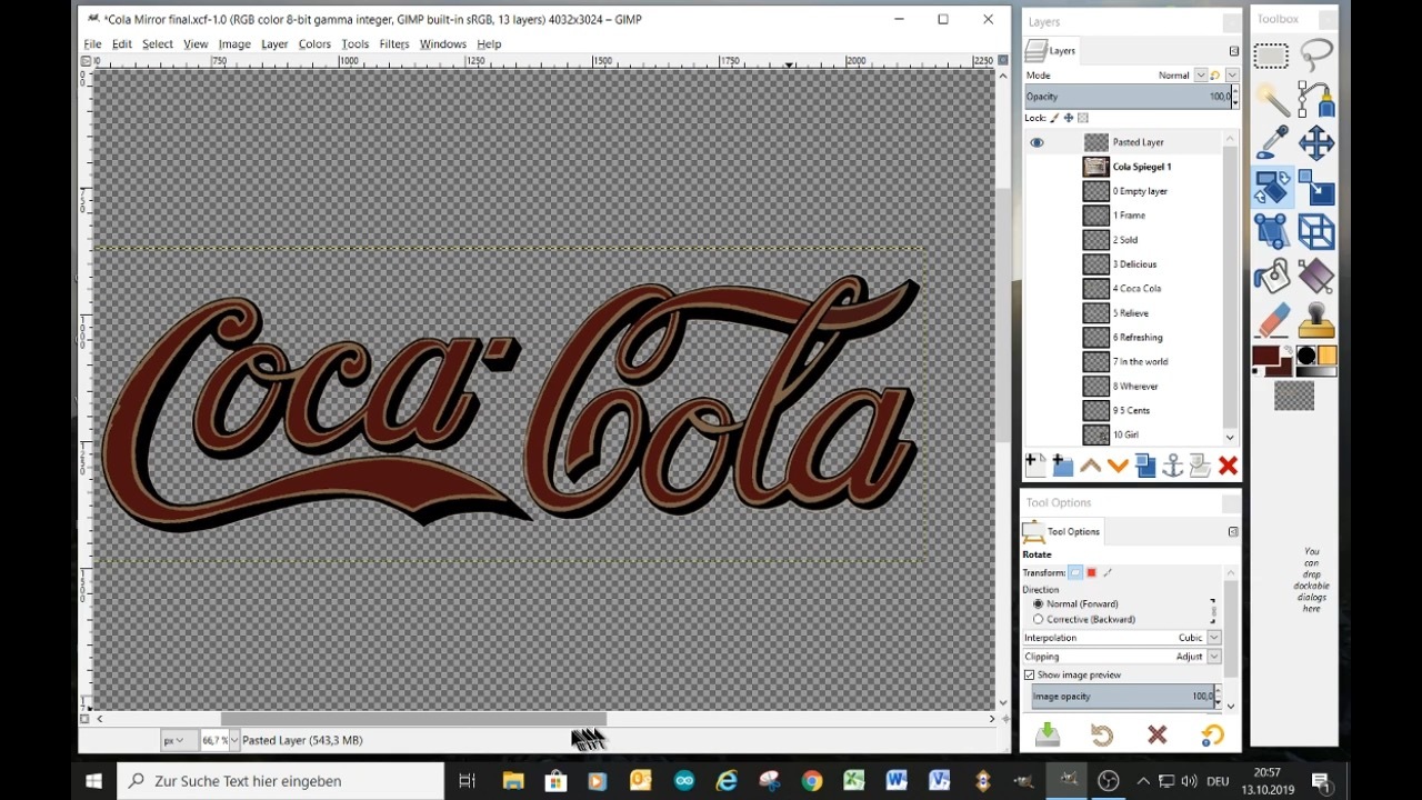 Vintage cola mirror from soda can 07.JPG