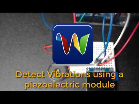 Visuino: Detect Vibrations using a Piezoelectric shock tap sensor module