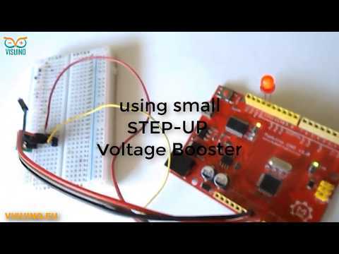 Visuino | Run Arduino on 1.5V Battery