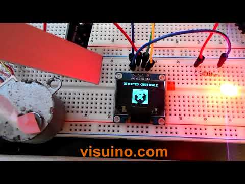 Visuino Obstacle Module, Stepper Motor, OLED Lcd, DRV8825 driver