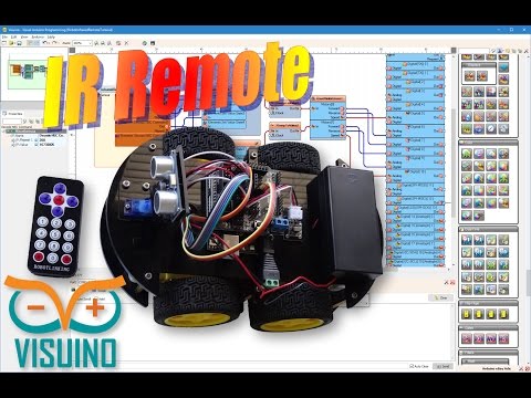 Visuino Video Tutorial: Program Infrared Remote Controlled Arduino Smart Car Robot with Visuino