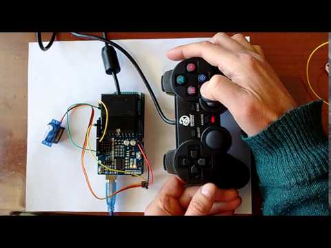 Visuino programmed Arduino: Controlling Servo with PS2 Controller