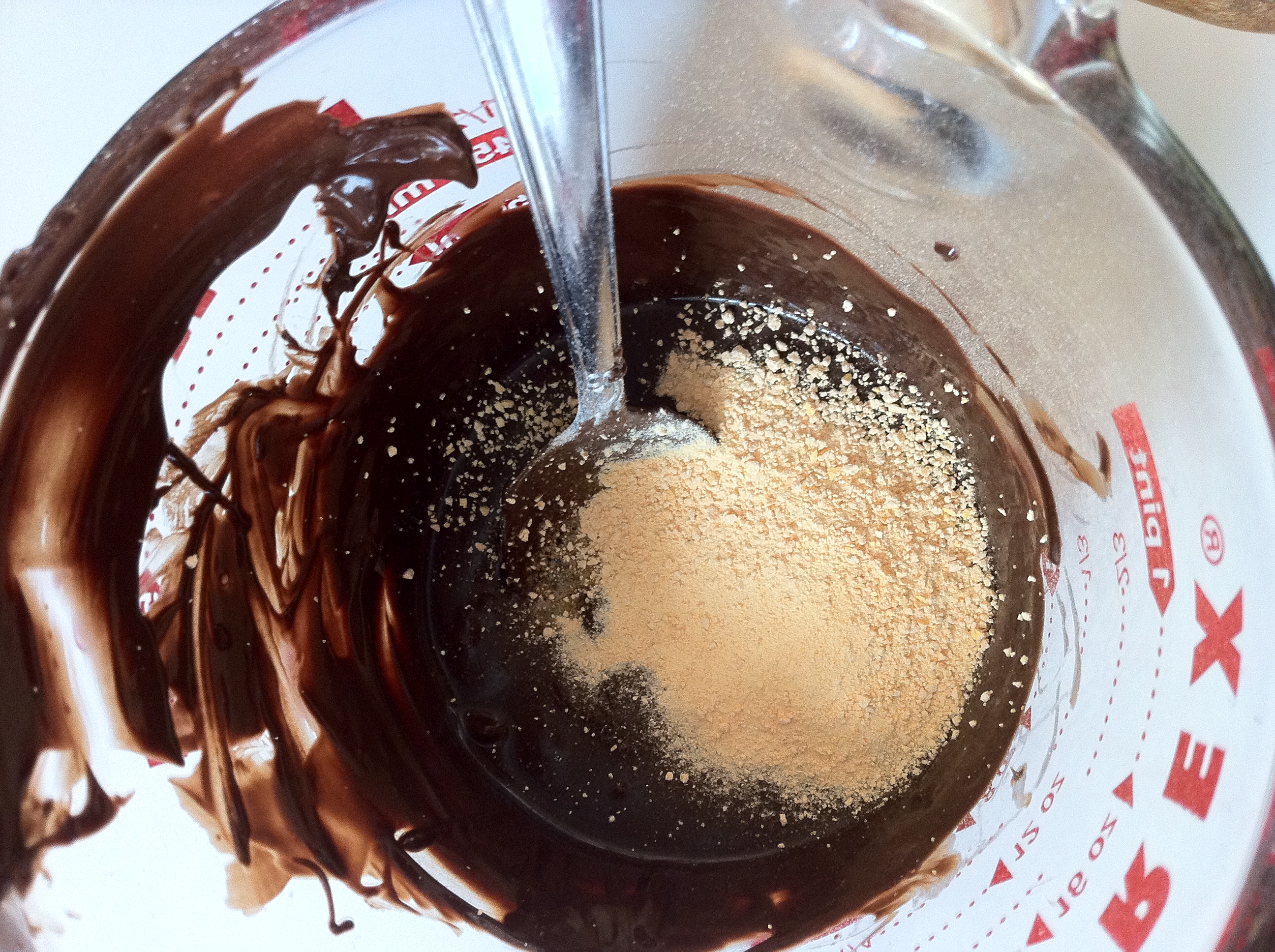 Vitamin B powder in melted chocolate.jpg