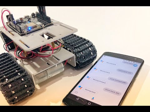 Voice controlled robotic tank with ESP8266, Arduino IDE, Adafruit.io, IFTTT and Google Assistant