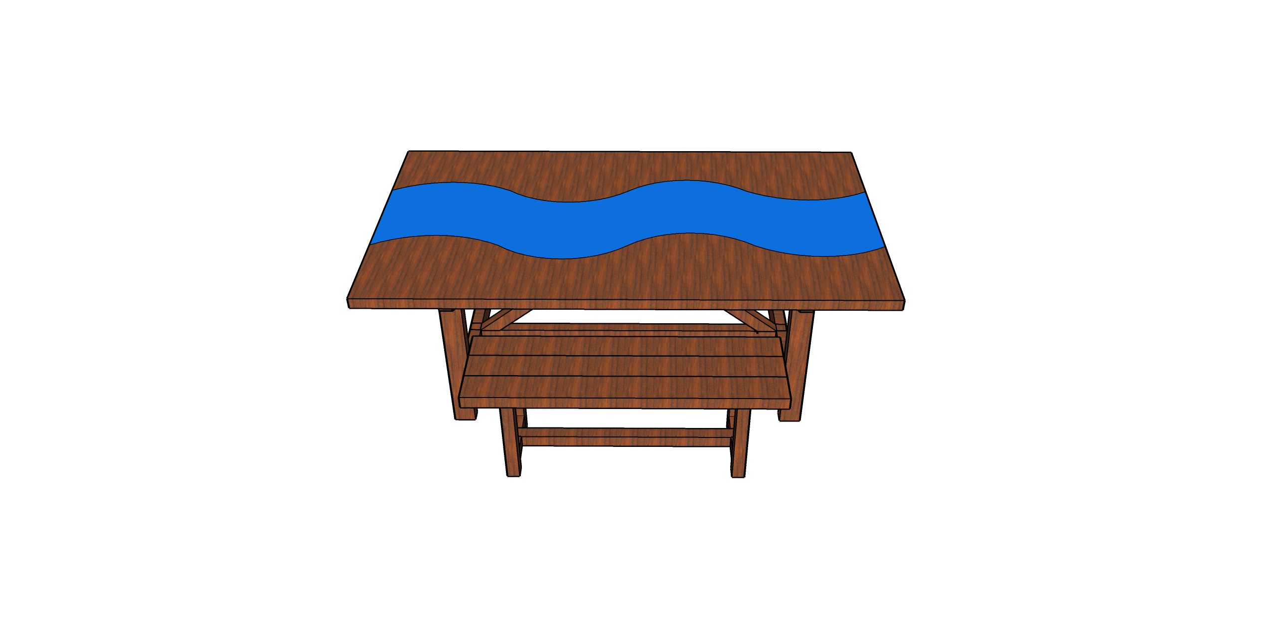 Walnut Slab Dining Table Sketchup Main 2.png