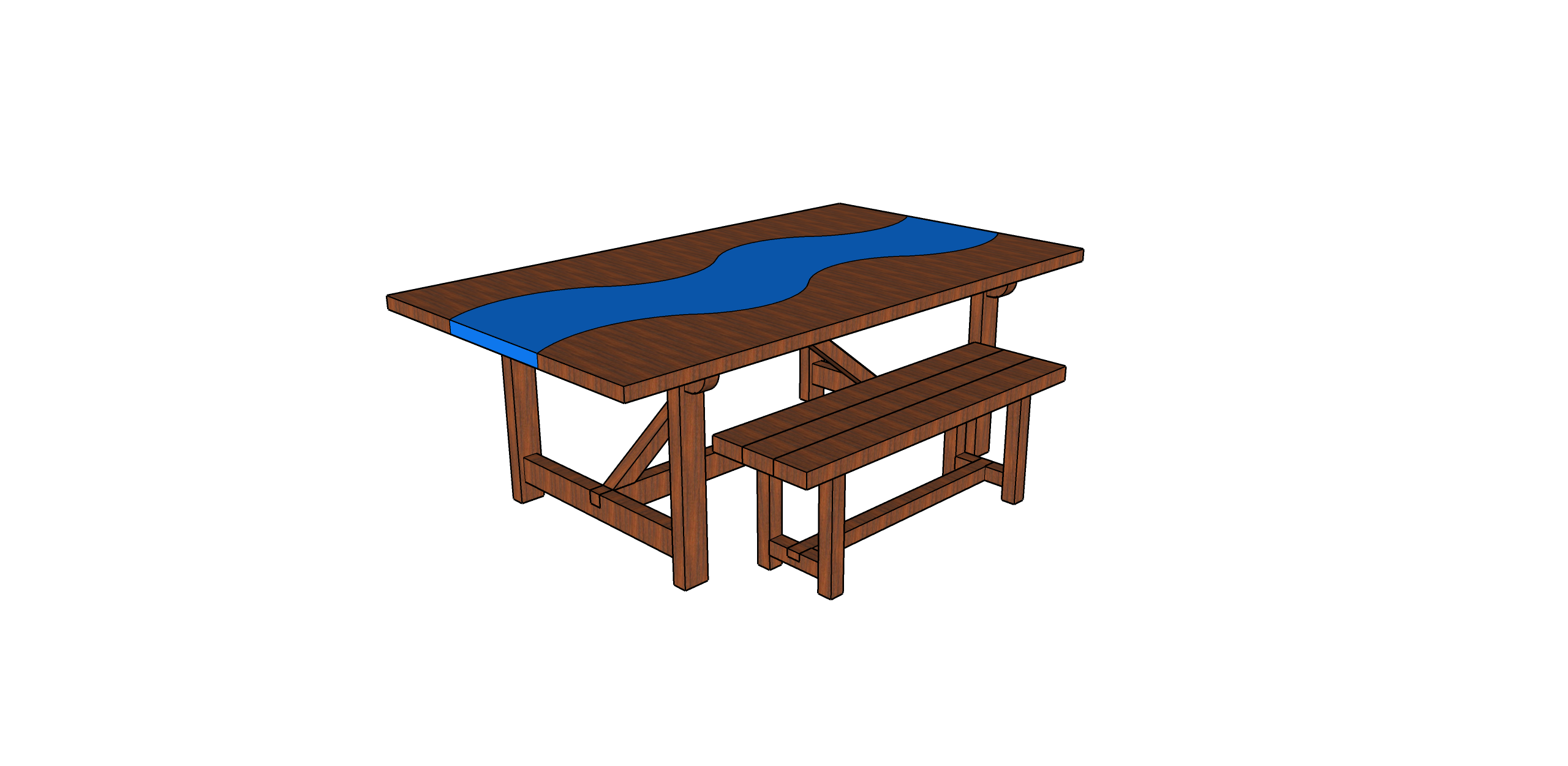 Walnut Slab Dining Table Sketchup Main 3.png