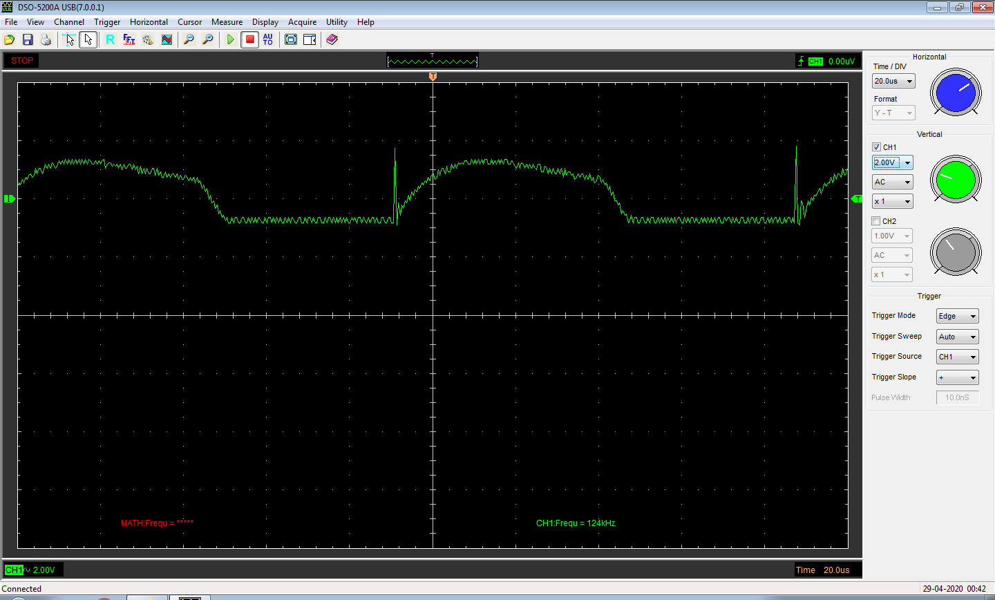 Waveform at drain of MOSFET.bmp