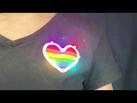 Wearing The LED Rainbow Heart Light-Up Shirt