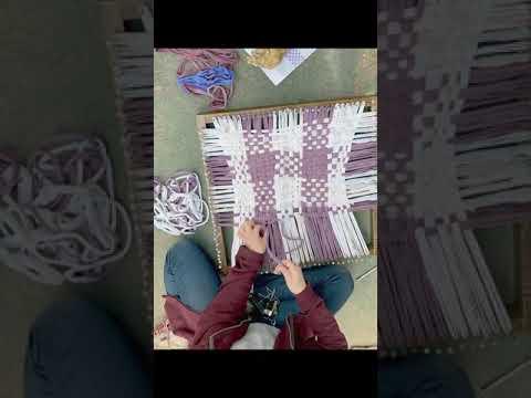 Weaving on my Giant Potholder Loom Time-Lapse for Instructables