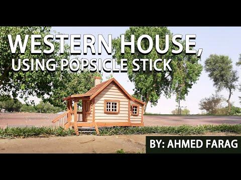 Western house using Popsicle Stick